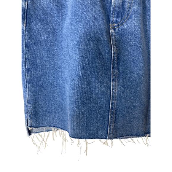 H&M Denim Above Knee Denimcore Y2K Modest Raw Hem Medium Wash Skirt - Picture 3 of 7